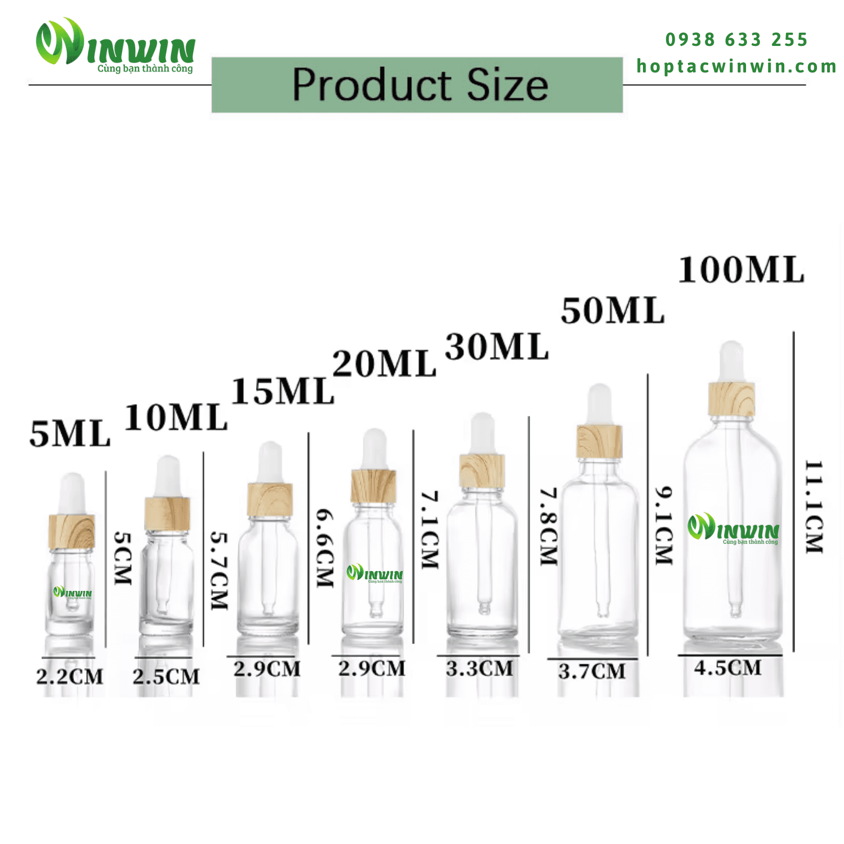 Chai thủy tinh nhỏ giọt dáng tròn trong suốt 5ml 10ml 15ml 20ml 30ml 50ml 100ml