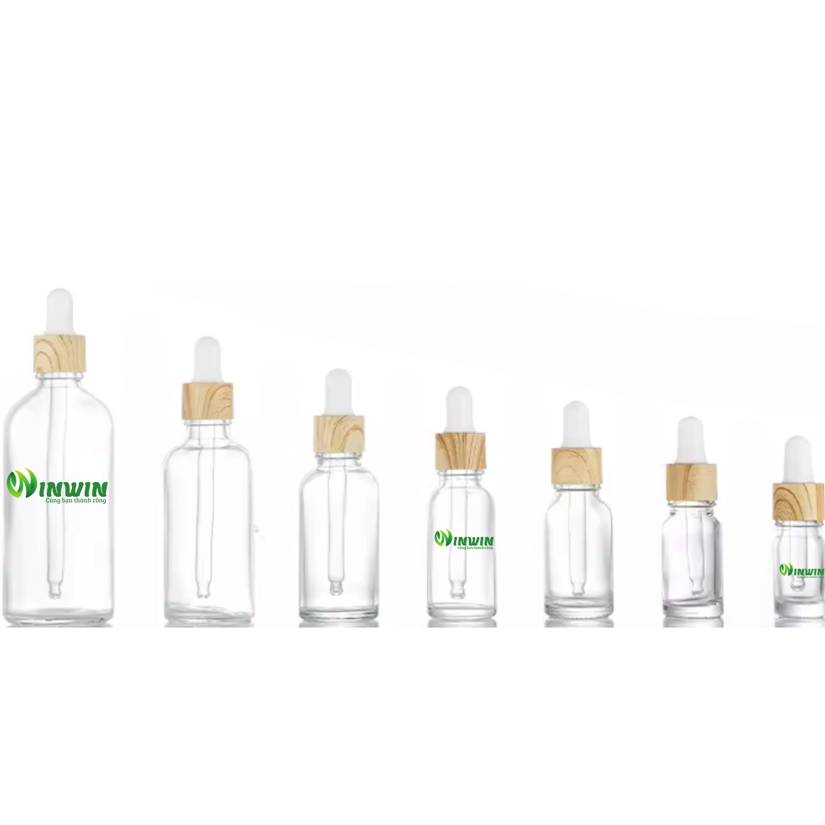 Chai thủy tinh nhỏ giọt dáng tròn trong suốt 5ml 10ml 15ml 20ml 30ml 50ml 100ml