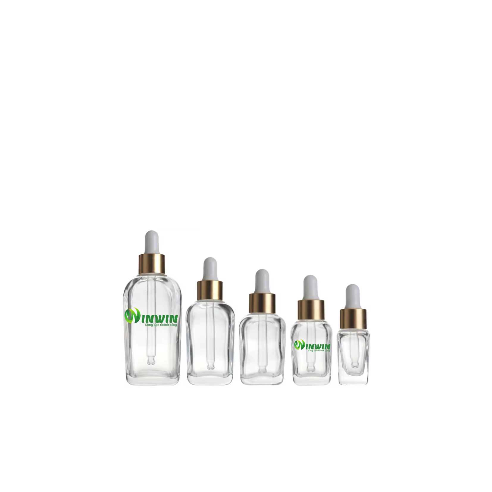 Chai thủy tinh nhỏ giọt dáng vuông màu trong 10ml 20ml 30ml 50ml 100ml