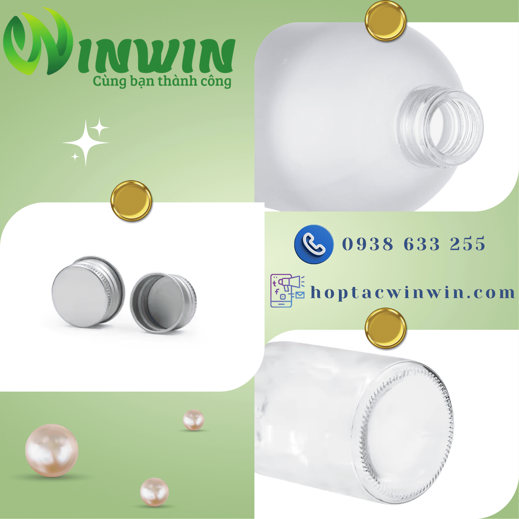 Chai thủy tinh tròn 150ml 270ml 350ml 500ml