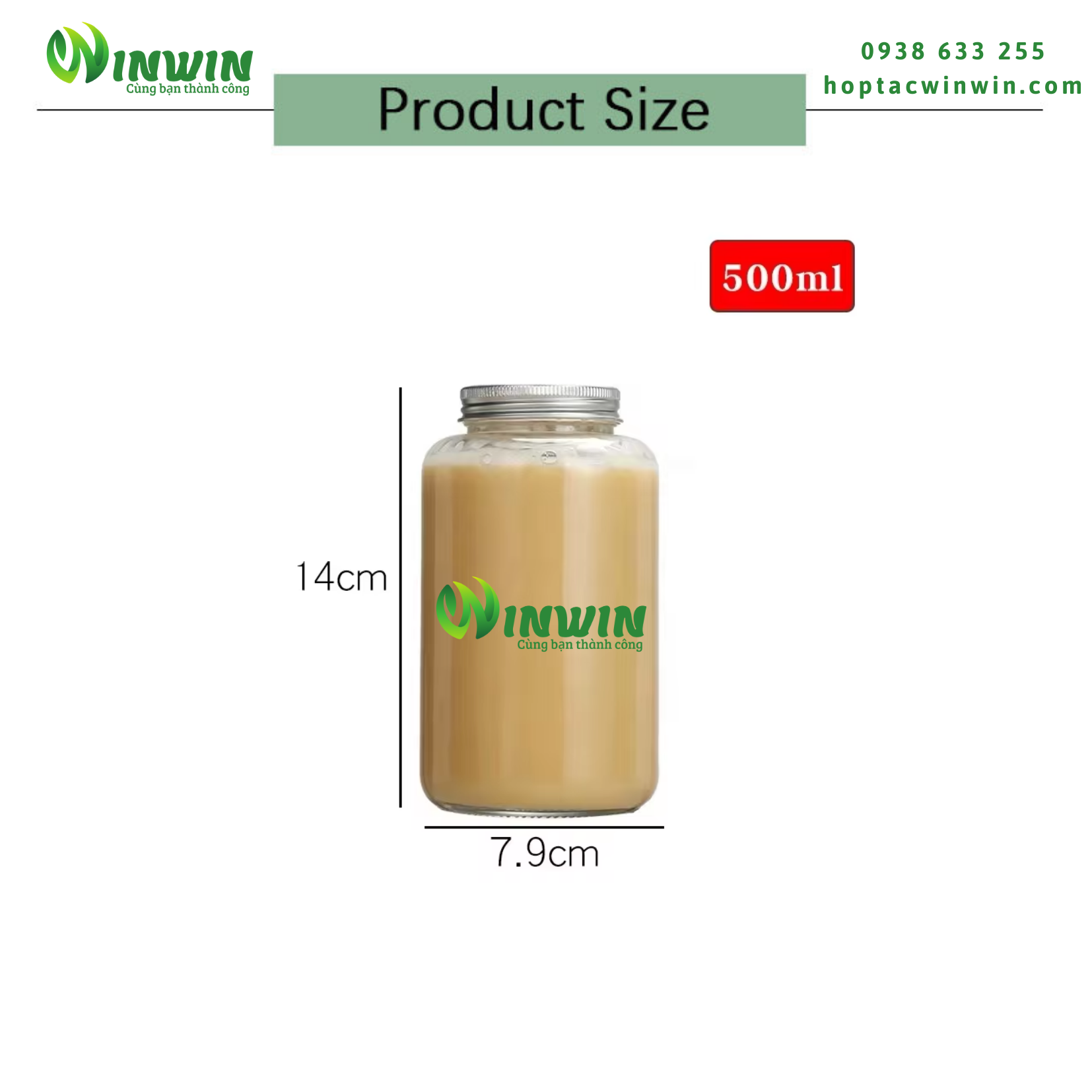 Chai thủy tinh tròn 500ml
