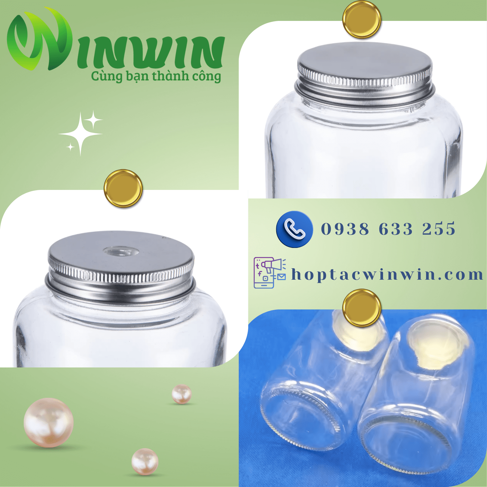 Chai thủy tinh tròn 500ml