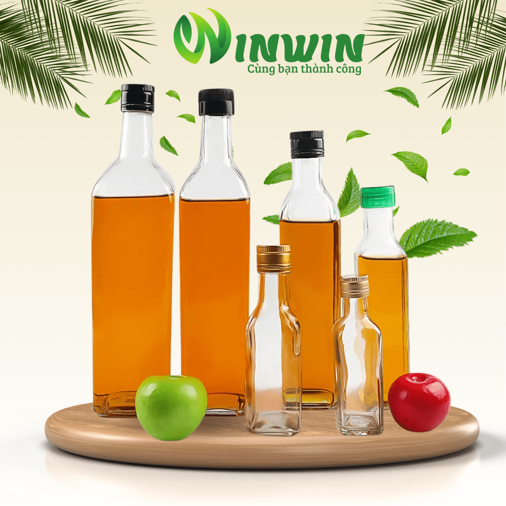 Chai thủy tinh vai vuông 100ml - 1000ml