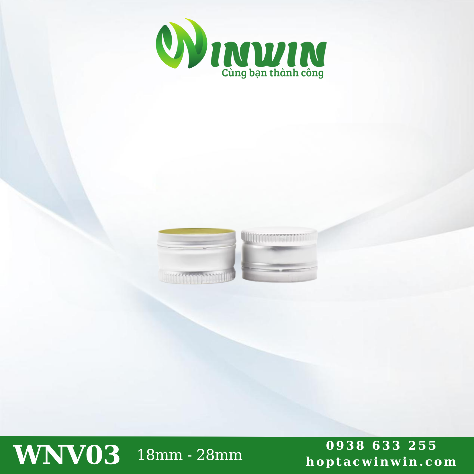 Nắp nhôm vặn 18mm - 28mm màu bạc