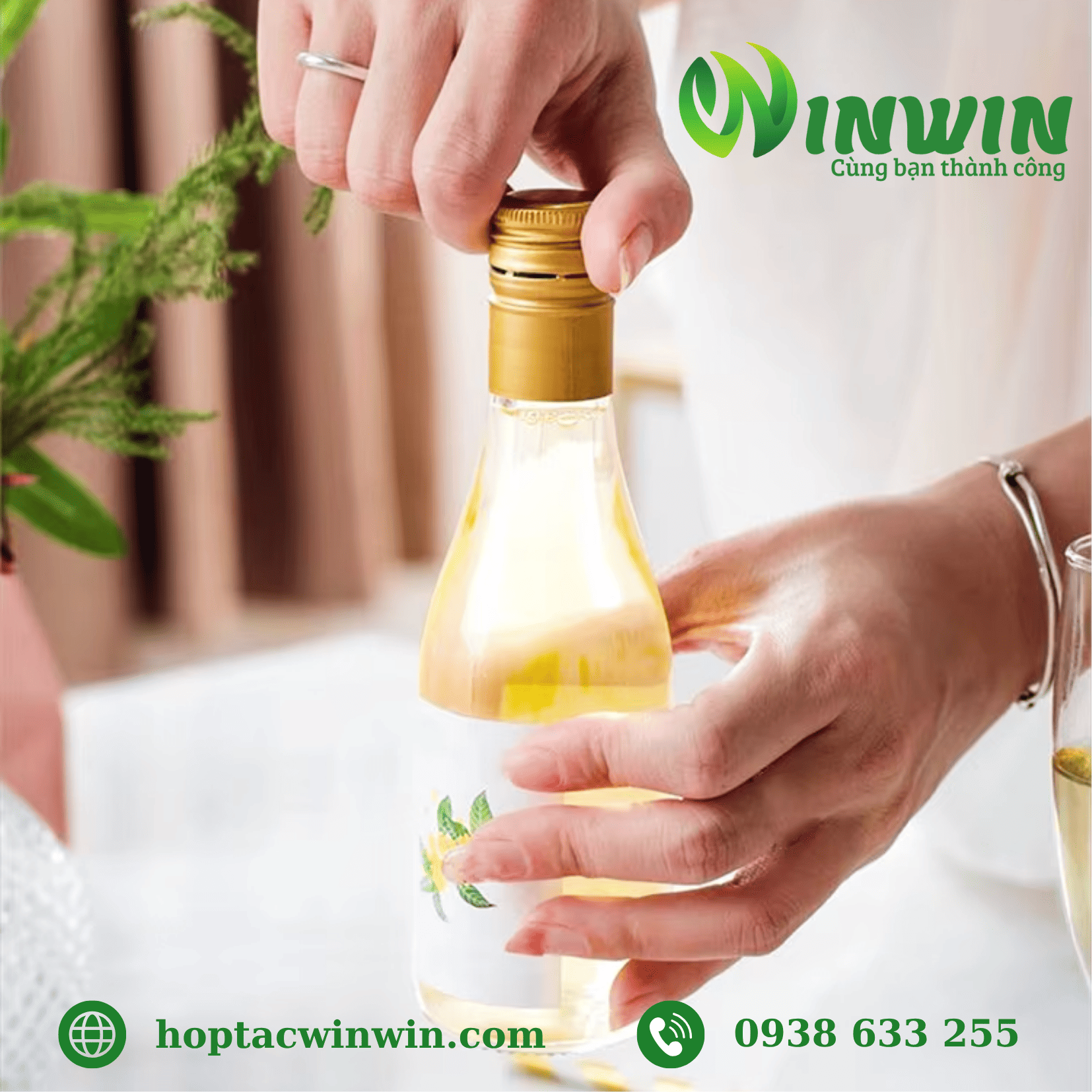 Nắp nhôm vặn 30mmx35mm màu vàng