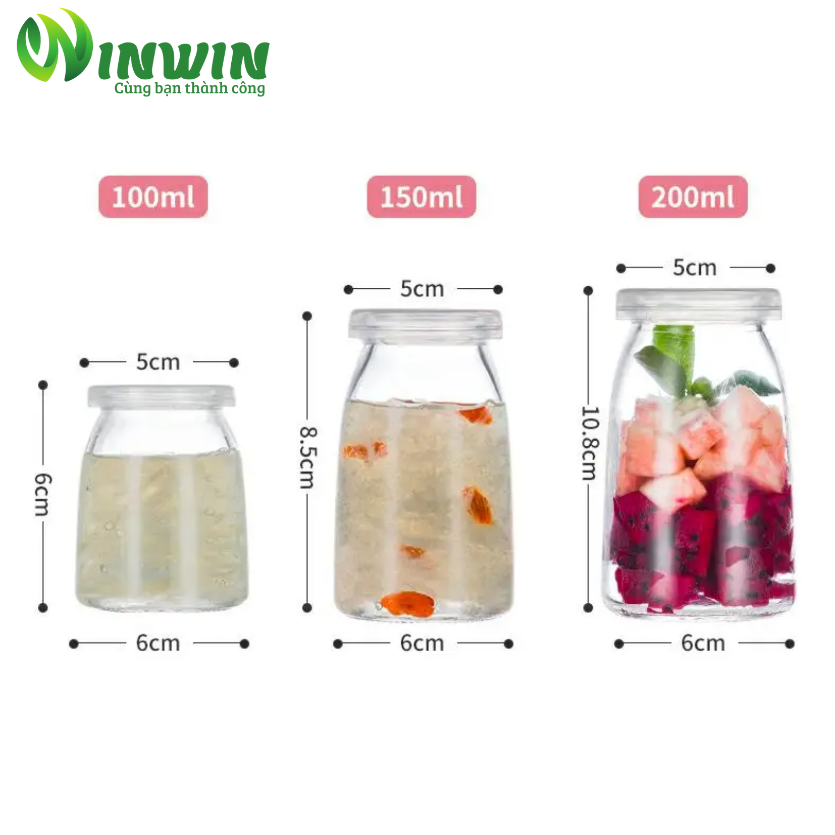Hũ thủy tinh nắp nhựa 100ml 150ml 200ml