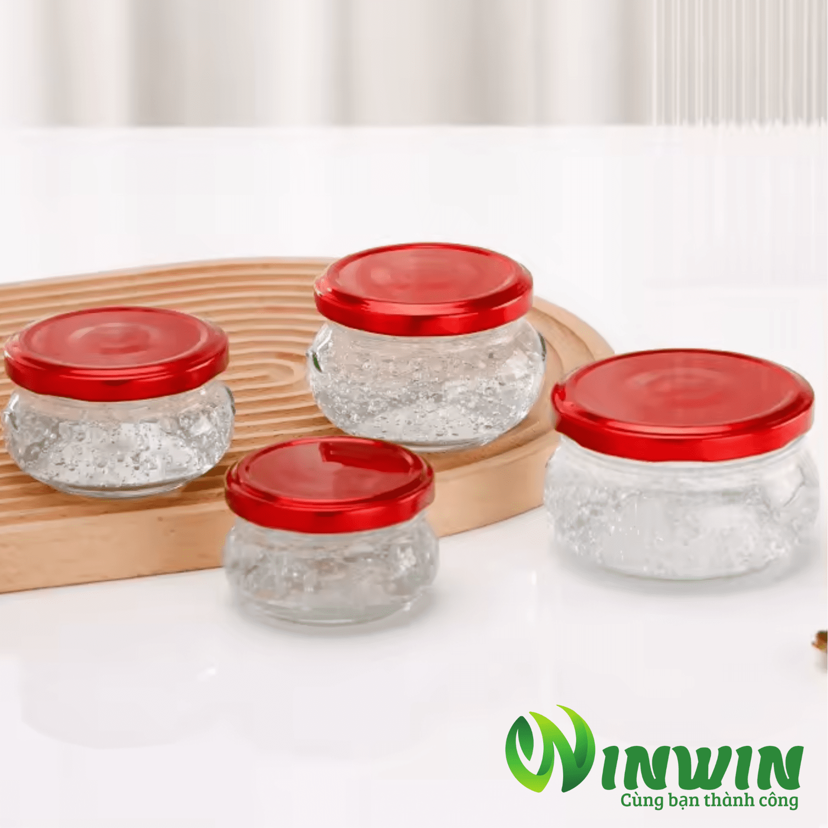 Hũ thủy tinh dáng bầu dẹp 80ml 100ml 150ml 200ml