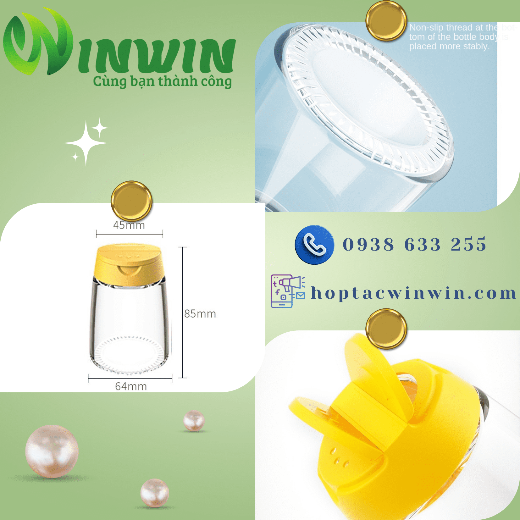 Hũ thủy tinh đựng gia vị 150ml