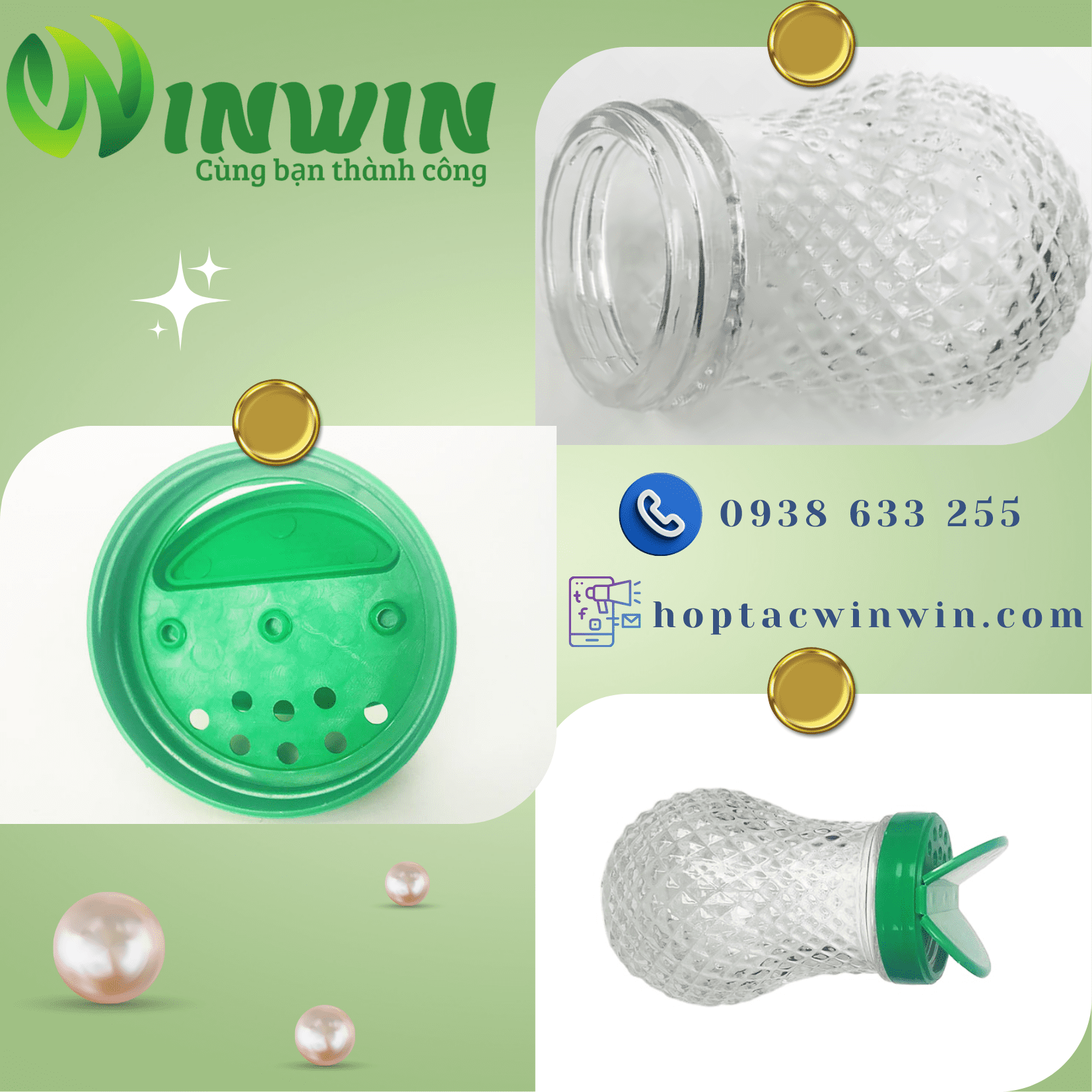 Hũ thủy tinh đựng gia vị 200ml