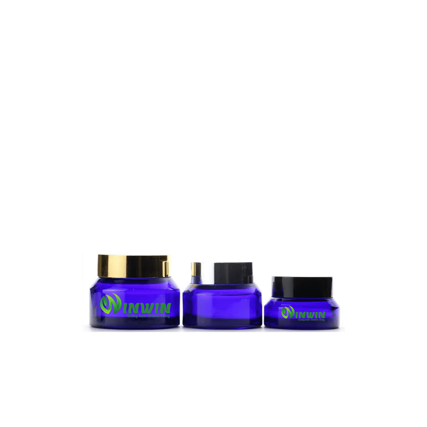 Hũ thủy tinh đựng mỹ phẩm 15g 30g 50g màu trắng xanh dương