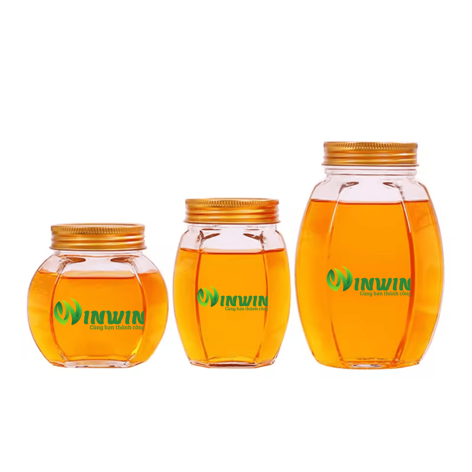 Hũ thủy tinh lục giác 380ml 500ml 730ml