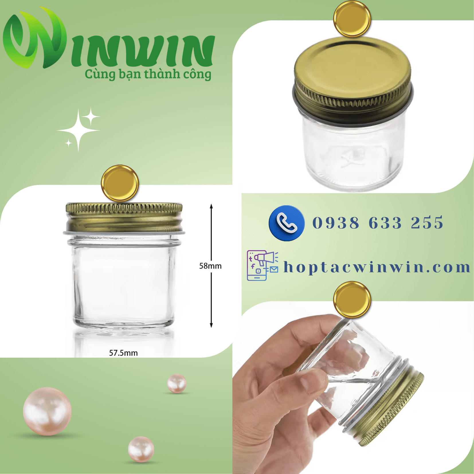 Hũ thủy tinh nắp nhôm size nhỏ