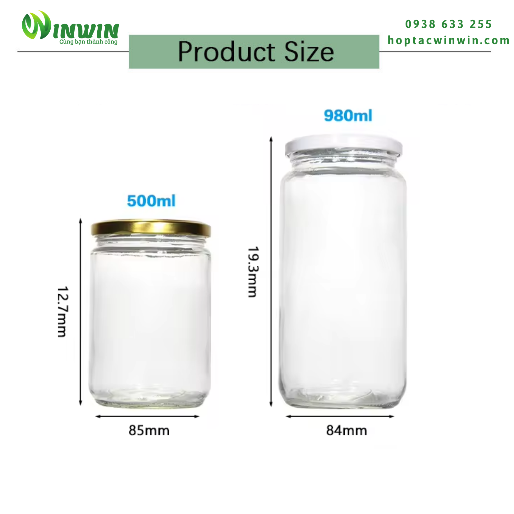 Hũ thủy tinh tròn 25ml - 1000ml