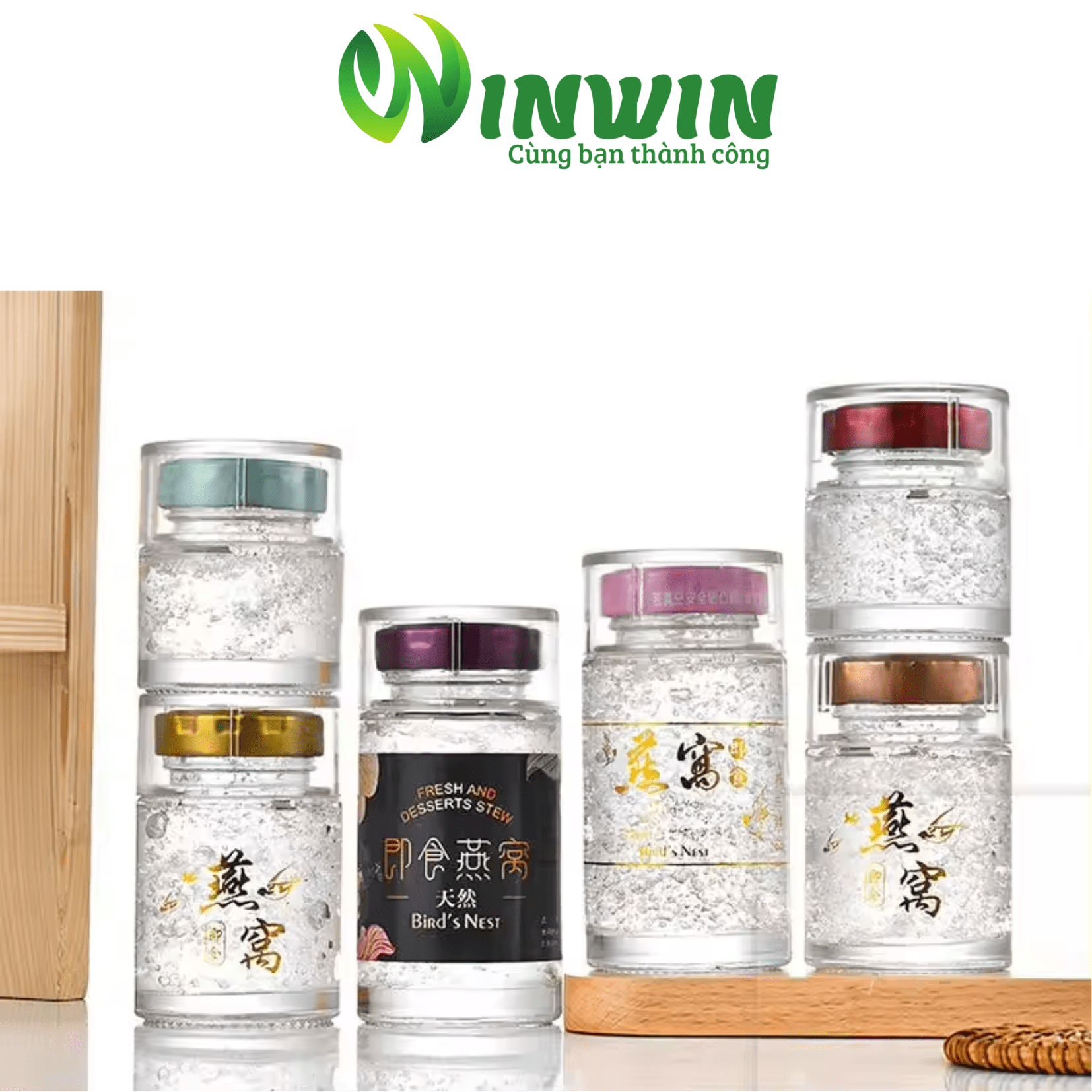 Hũ thủy tinh tròn cao 2 nắp 50ml 80ml 100ml 120ml