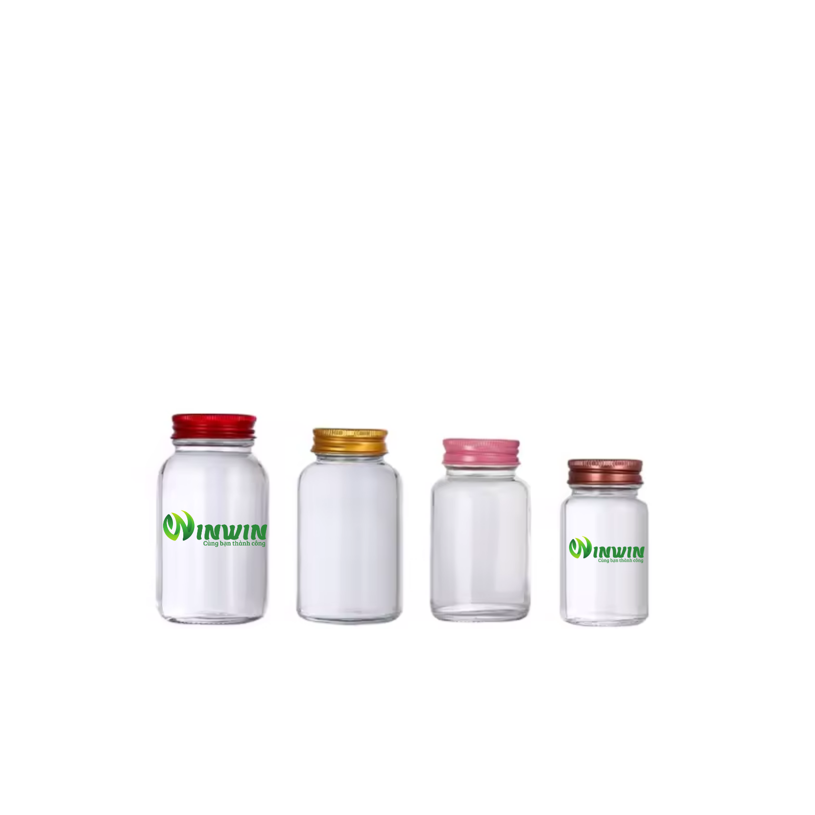 Hũ thủy tinh tròn miệng rộng màu trong 30ml 60ml 100ml 120ml 150ml 200ml