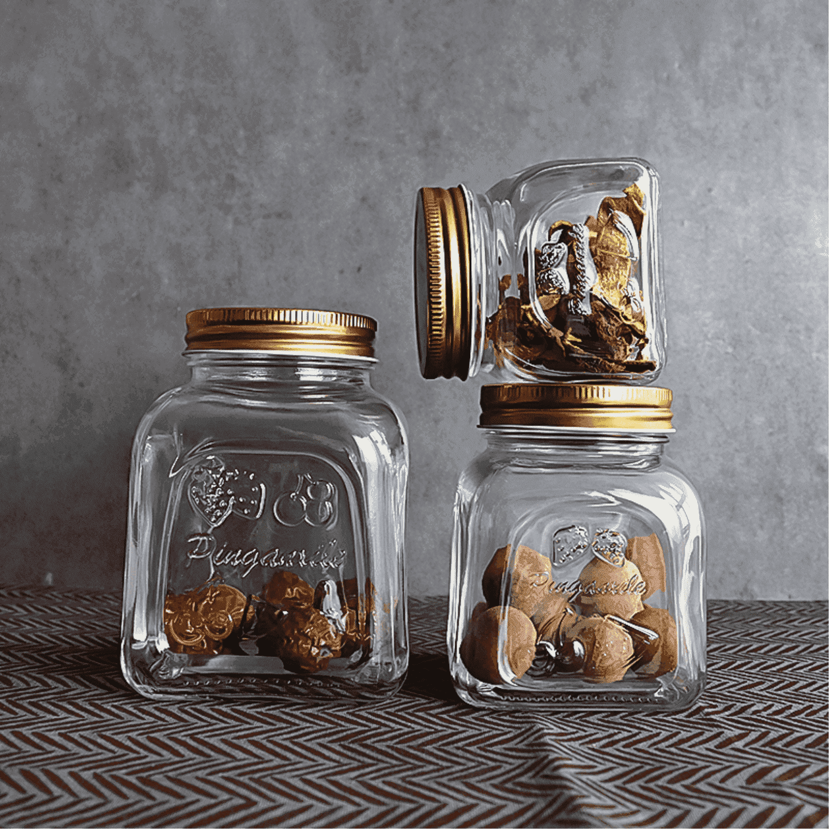 Hũ thủy tinh vuông đáy phẳng 250ml 500ml 750ml