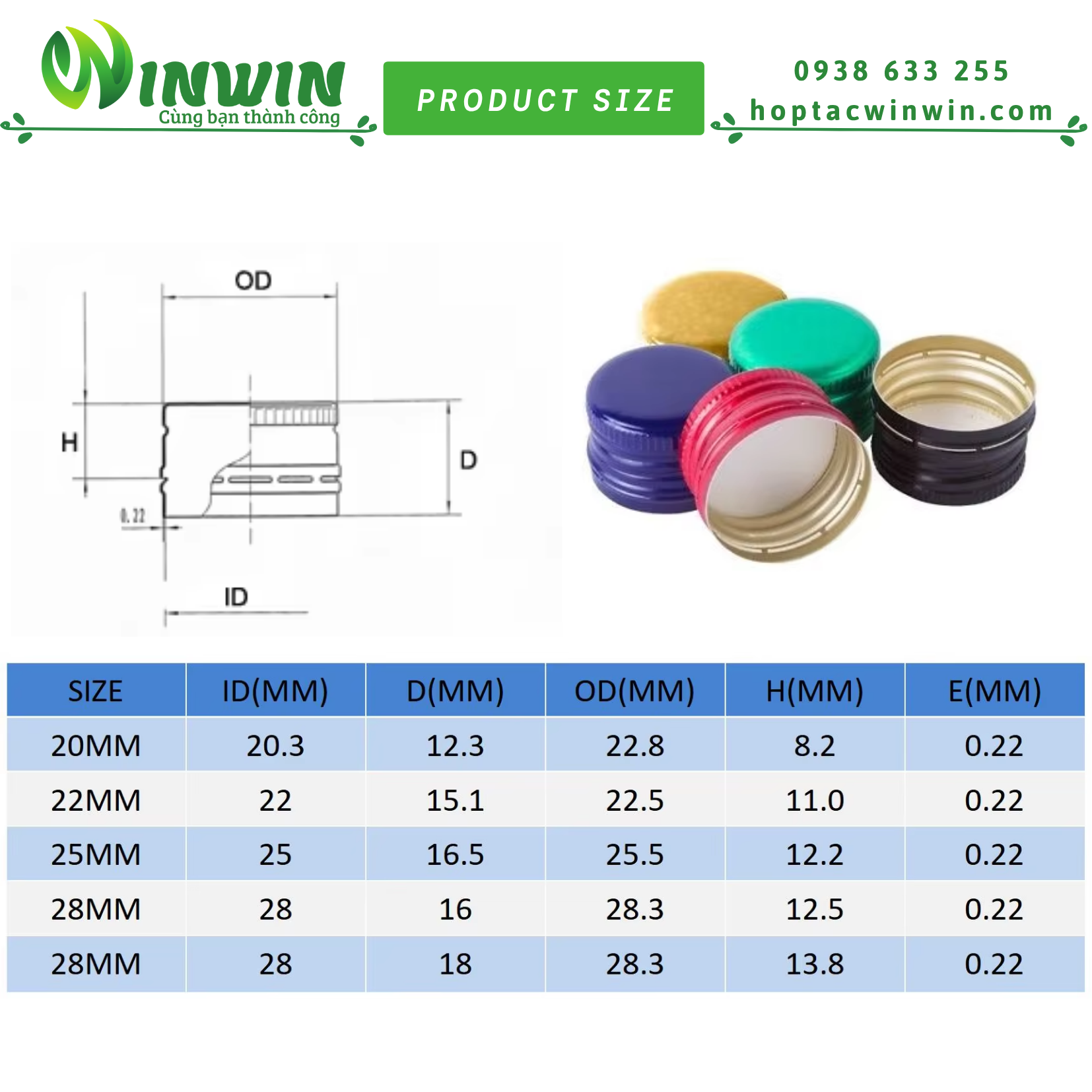 Nắp nhôm vặn 18mm - 28mm màu hồng