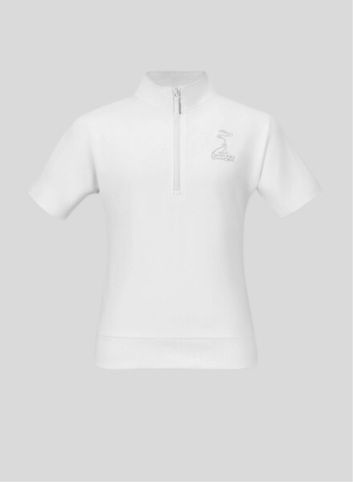 Áo Polo Nữ Cổ Đứng Kéo Khóa - Trắng