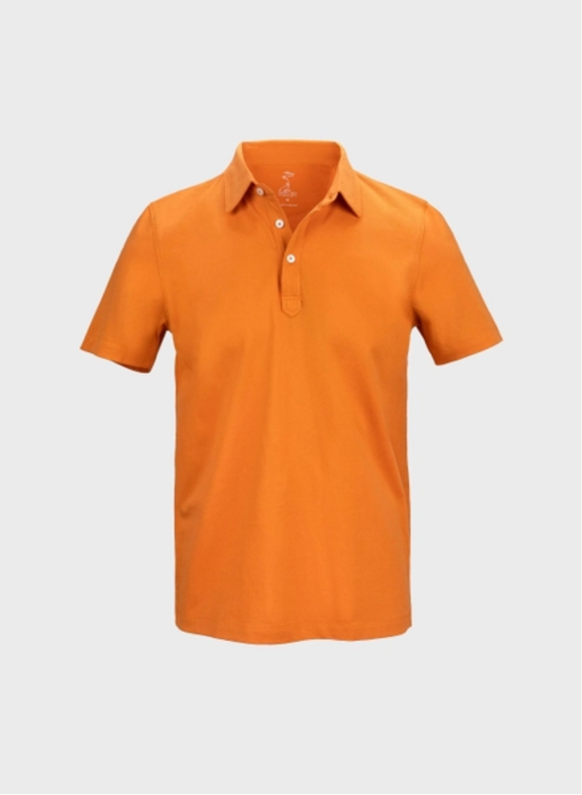 Áo Phông Nam Dệt Kim Cộc Tay Có Cổ  - Cam Đất