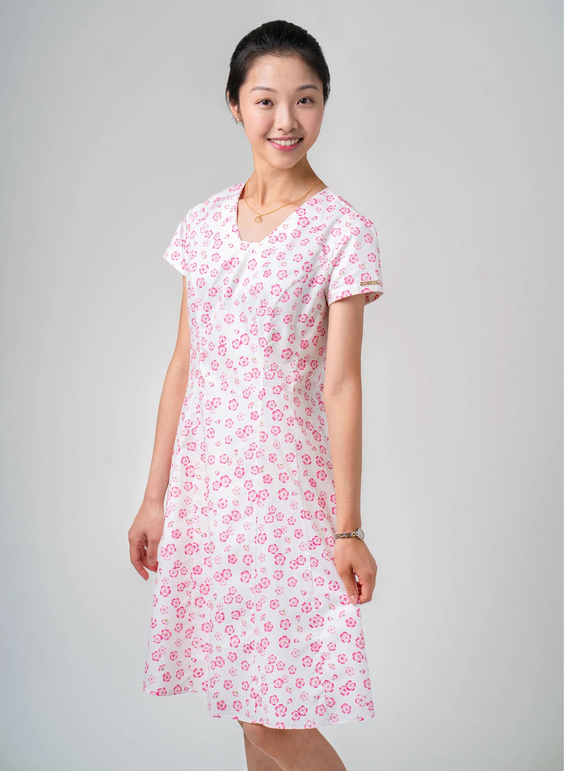 Váy Hoa Liền Thân - Hồng