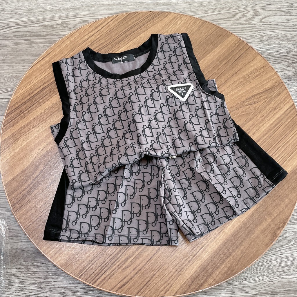 T458-Bộ SN Dior xám viền đen (16.24.456)