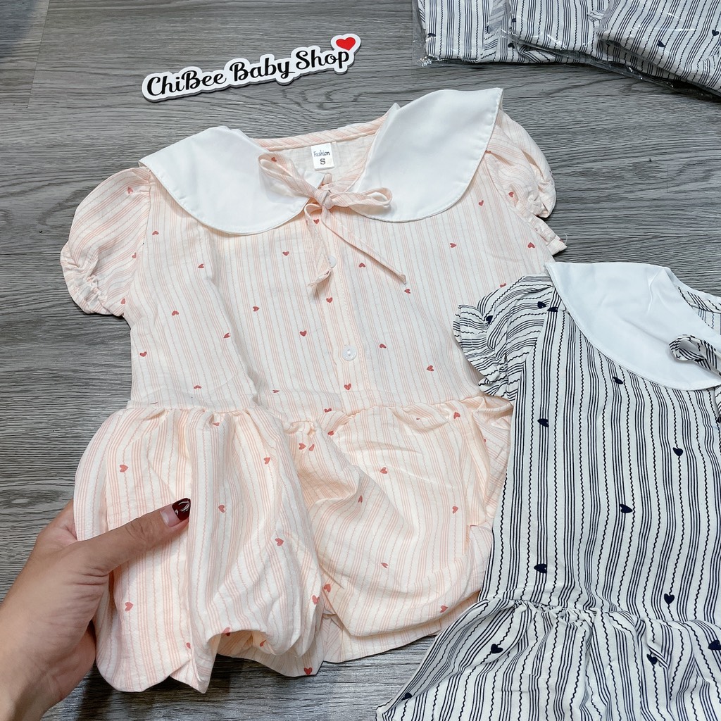 V453-Váy đũi kẻ cộc tay cổ sen bí (12.18kg)