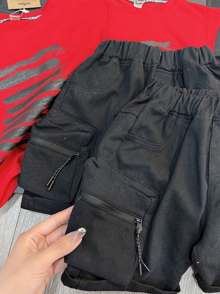 T071-Set đỏ sát nách quần hộp