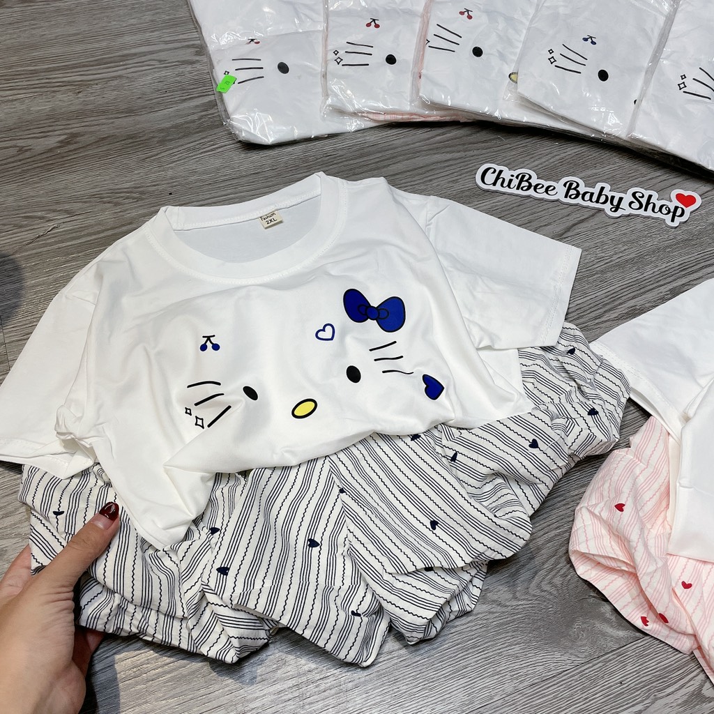 G897-Bộ cộc cotton Kitty quần bí (15.20kg)