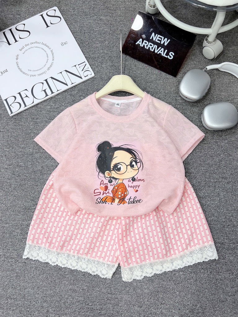 G540-Bộ ren cộc tay quần tim (25.45.263)