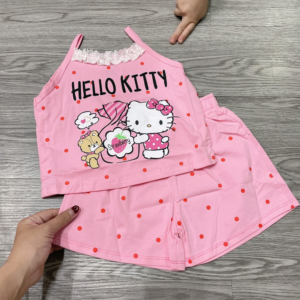 G882-Bộ cotton 2day Kitty hồng bi (10.20kg)