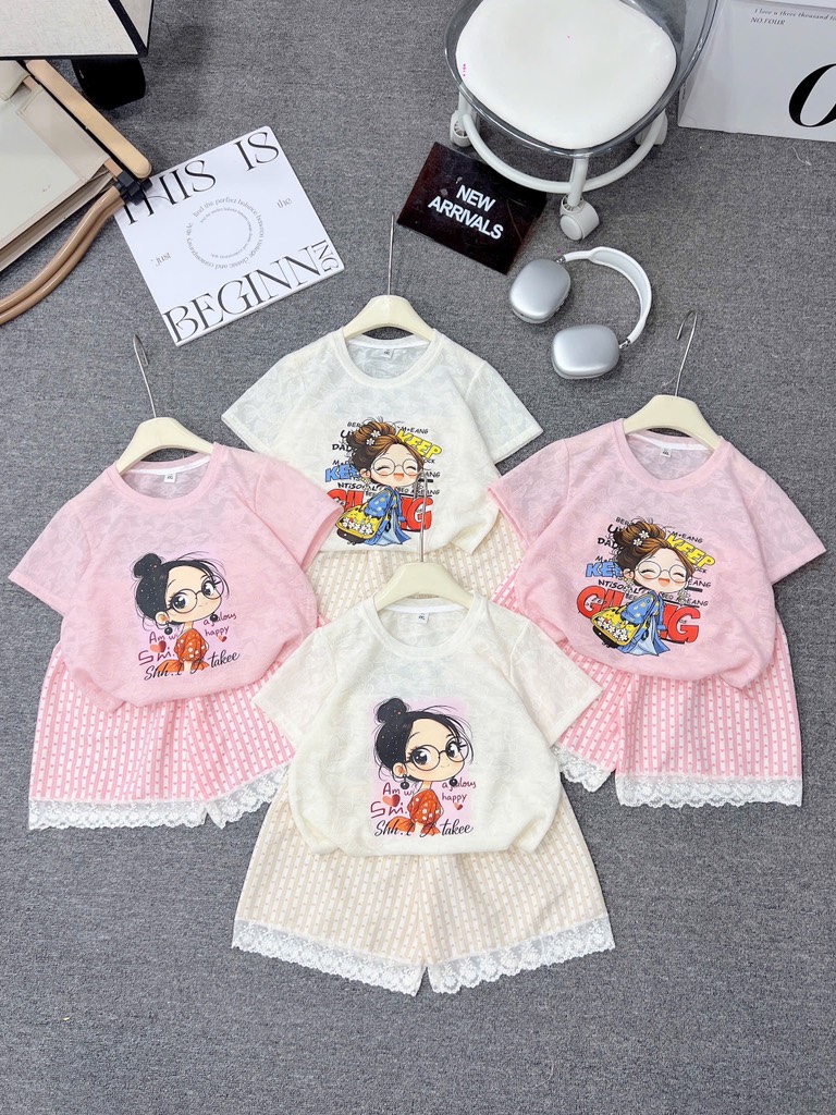 G540-Bộ ren cộc tay quần tim (25.45.263)