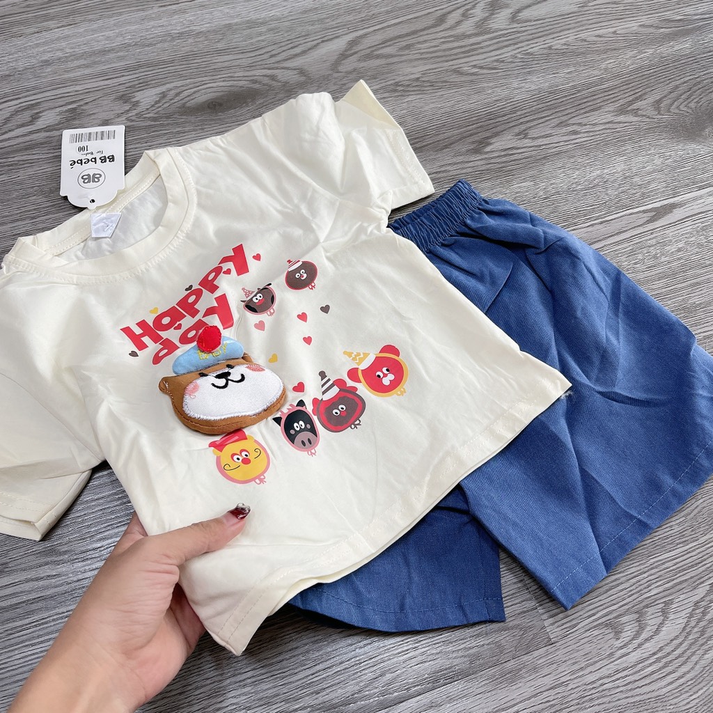 T449-Bộ cotton gấu quần xanh (08.18.247)