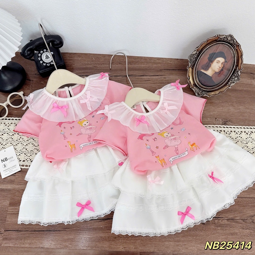 G570-Set áo hồng bèo cv trắng nơ (10.28.280)