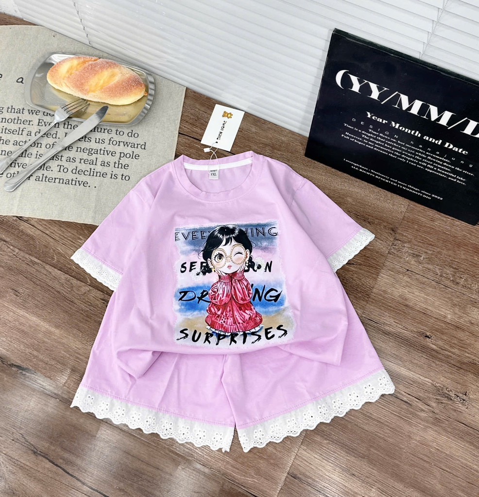 G813-Bộ bé gái pha ren (18.35kg)