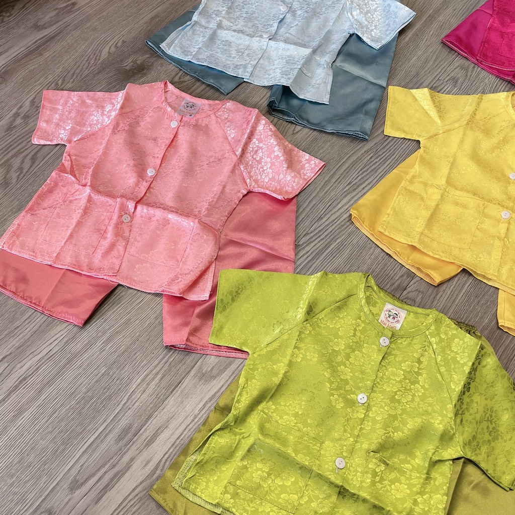 B470-Bộ bà ba gấm trơn 2 túi S1/12 (08.14kg)