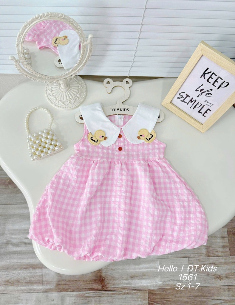 V410-Váy caro vịt thêu dáng bí (09.22kg)