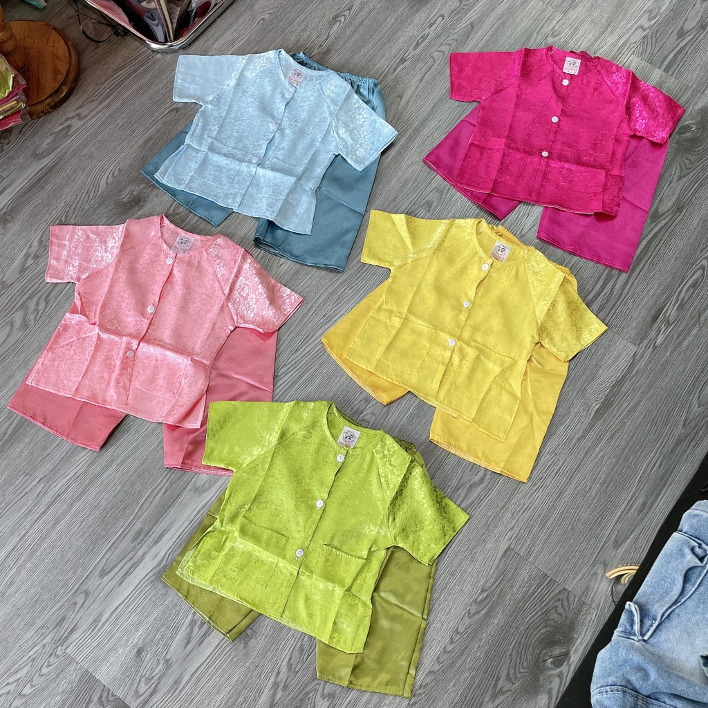 B470-Bộ bà ba gấm trơn 2 túi S1/12 (08.14kg)