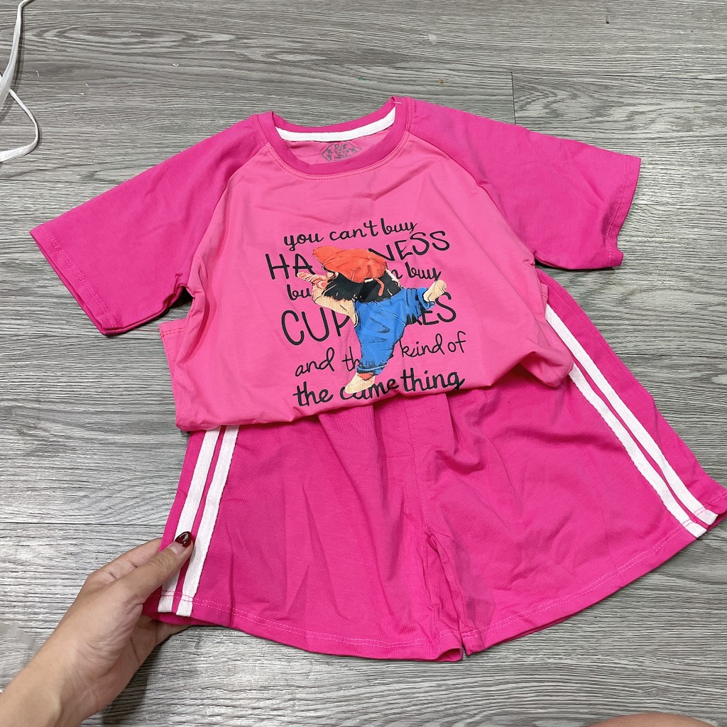 G878-Bộ cộc cotton bé chữ hồng (19.28kg)