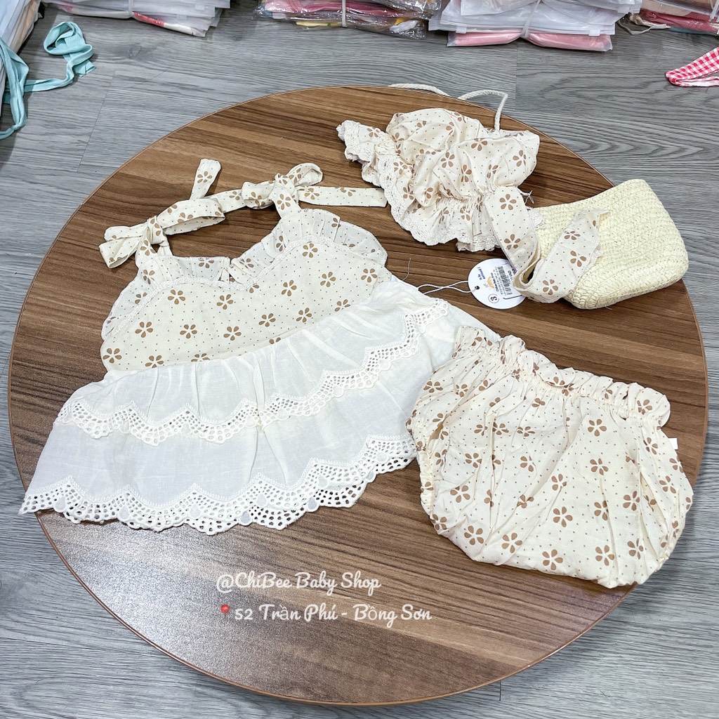 BD097-Set 2 dây hoa nhí nâu quần chip (03.12.256)