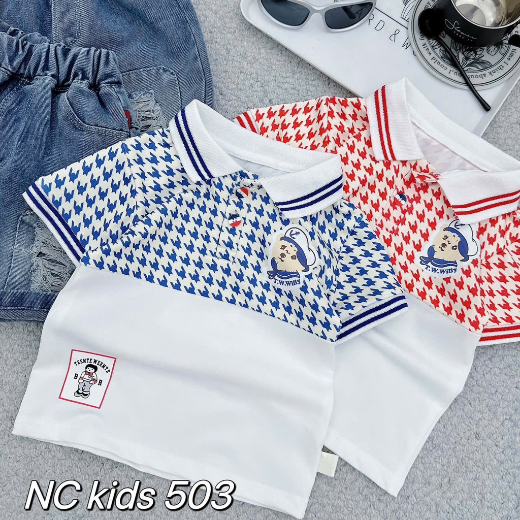 T279-Set cá sấu cổ bẻ móc câu quần jean