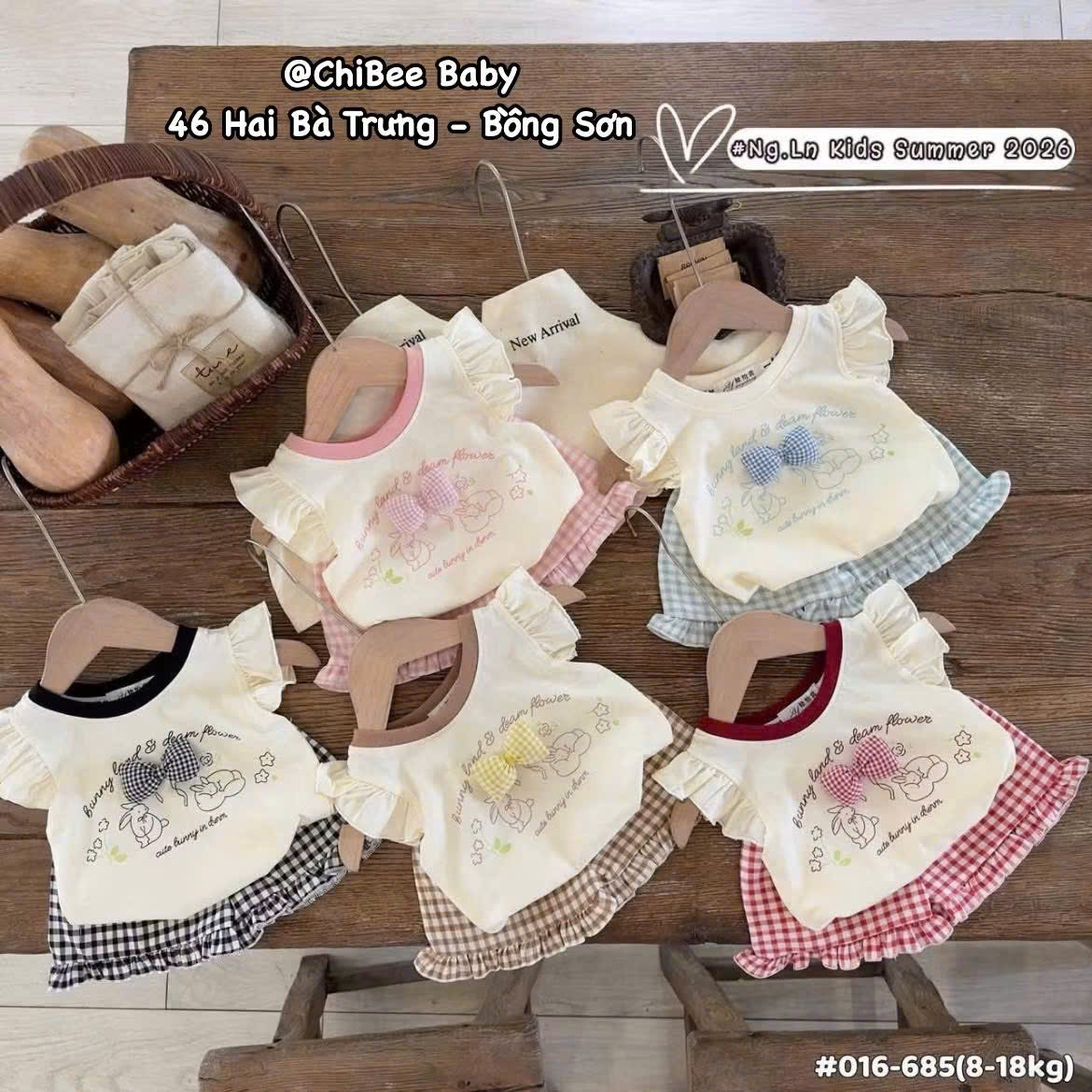 G857-Set áo ct thỏ quần đũi caro (07.16kg)