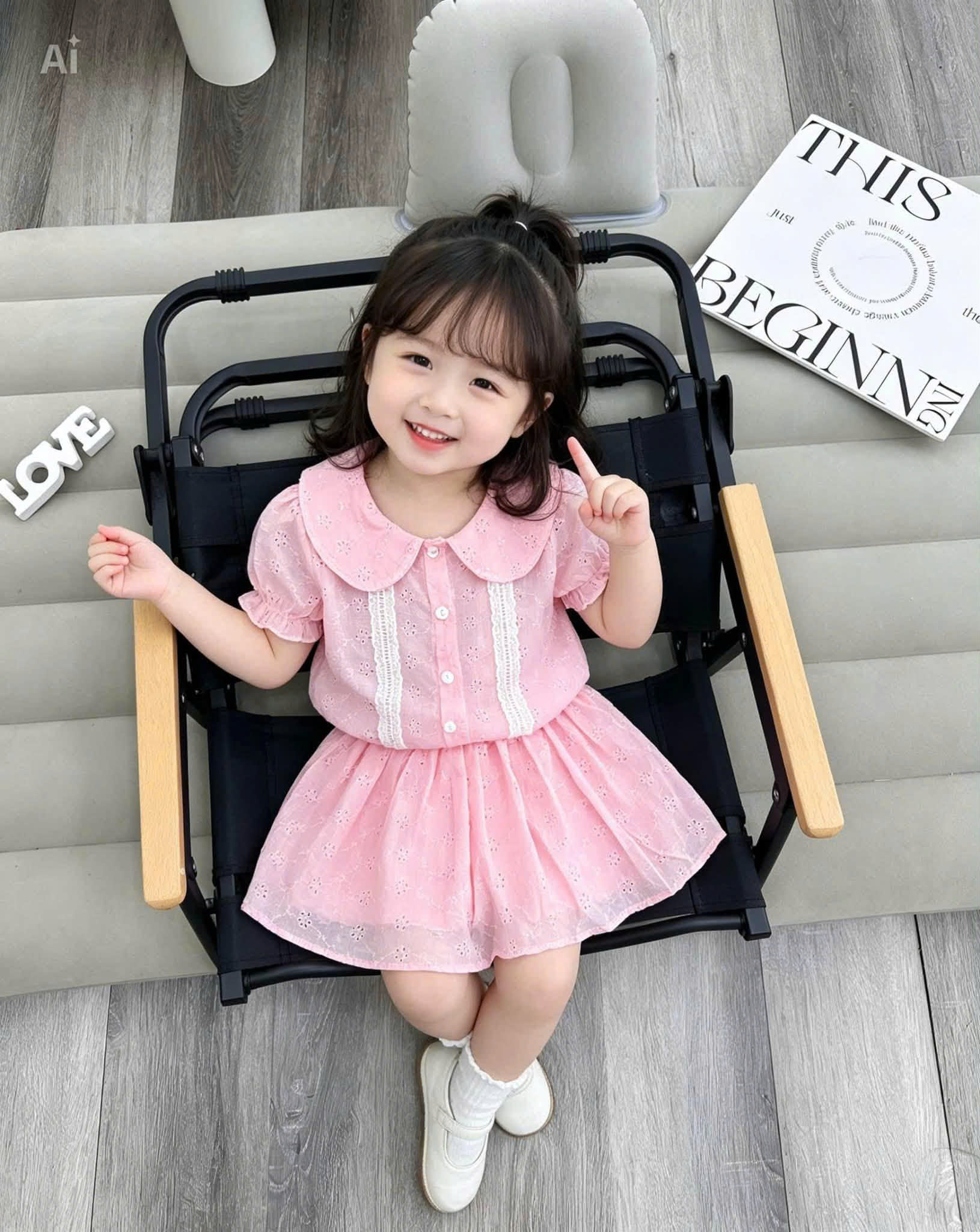 G875-Set áo cộc tay boi cổ sen cv xoè (08.22kg)