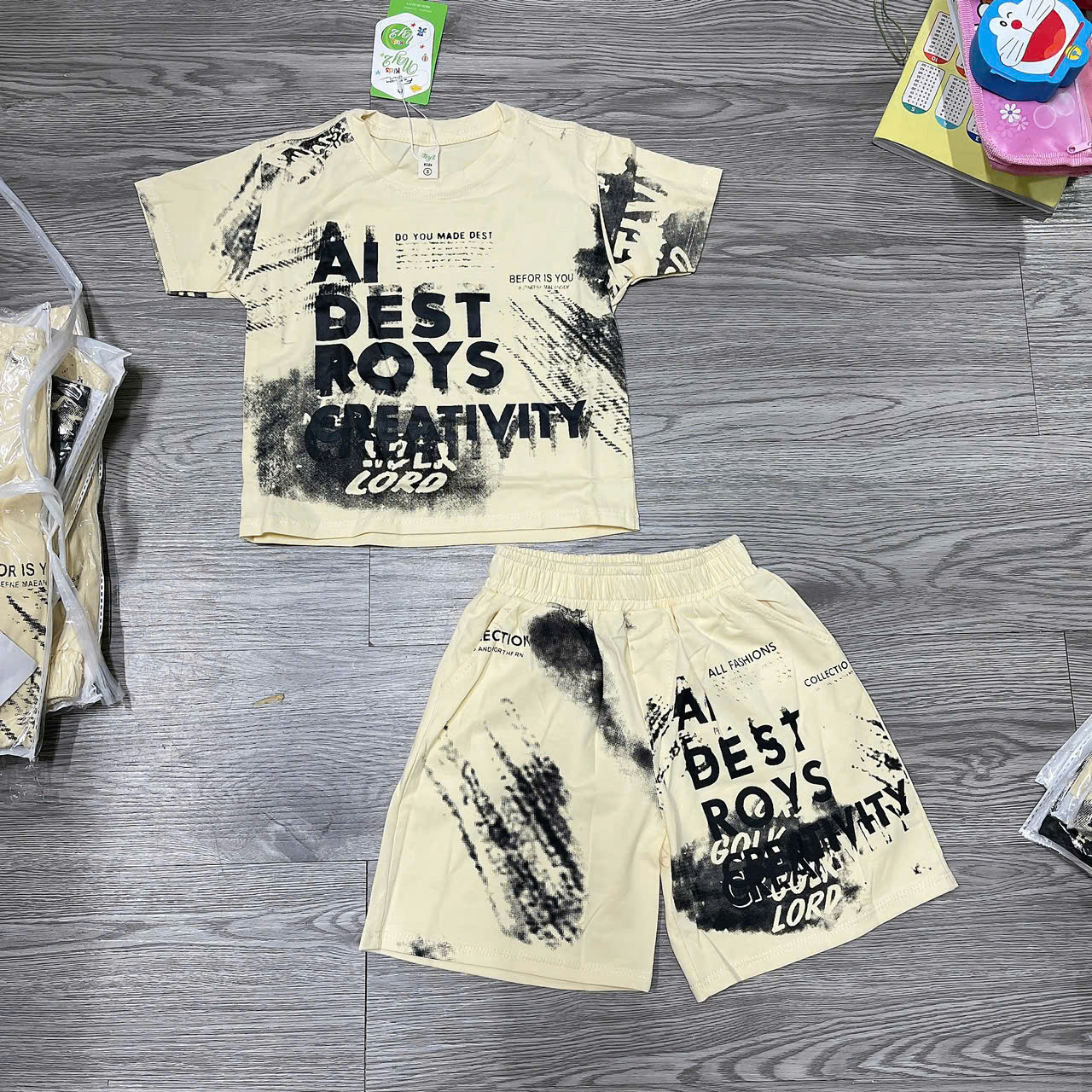 T709-Bộ cotton trai loang be ROYS (10.42kg)