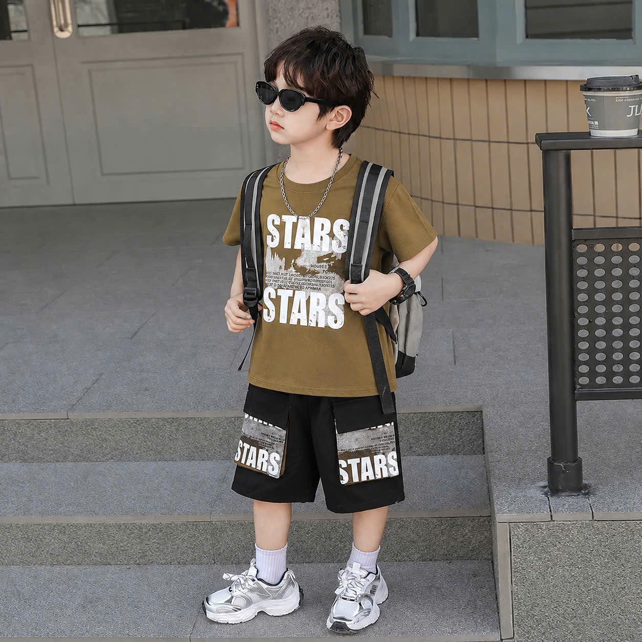 T713-Bộ cotton trai nâu hộp STARS (23.42kg)
