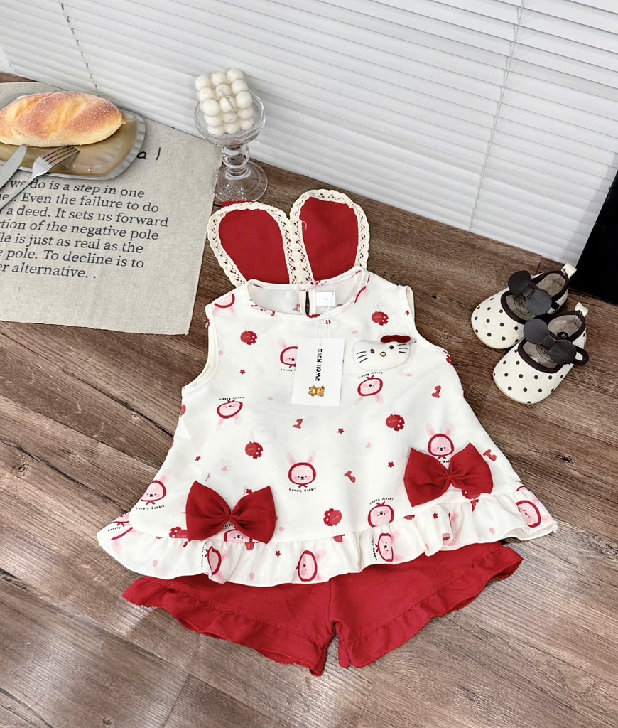 G811-Bộ đũi SN tai thỏ logo Kitty (09.18kg)