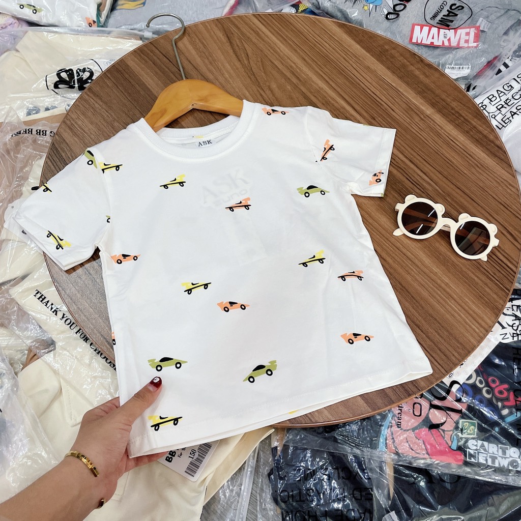 A185-Áo cotton cổ tròn in cún (09.24.431)
