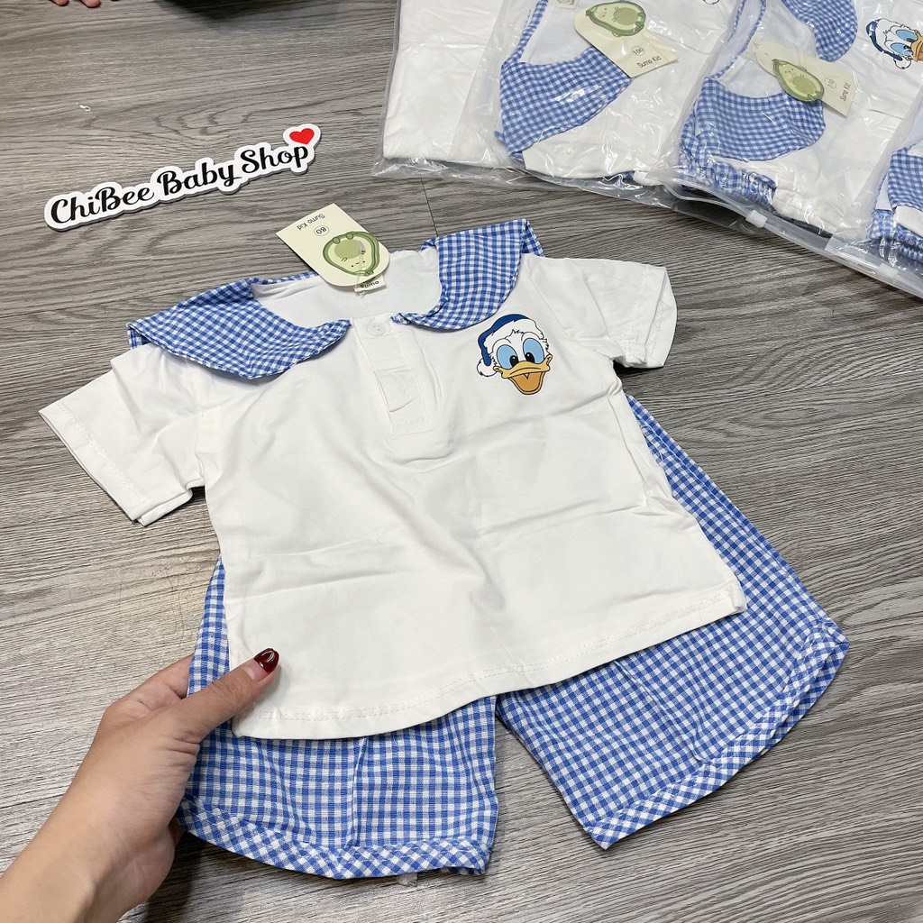 G899-Bộ cộc cotton Vịt caro thuỷ thủ (08.20kg)