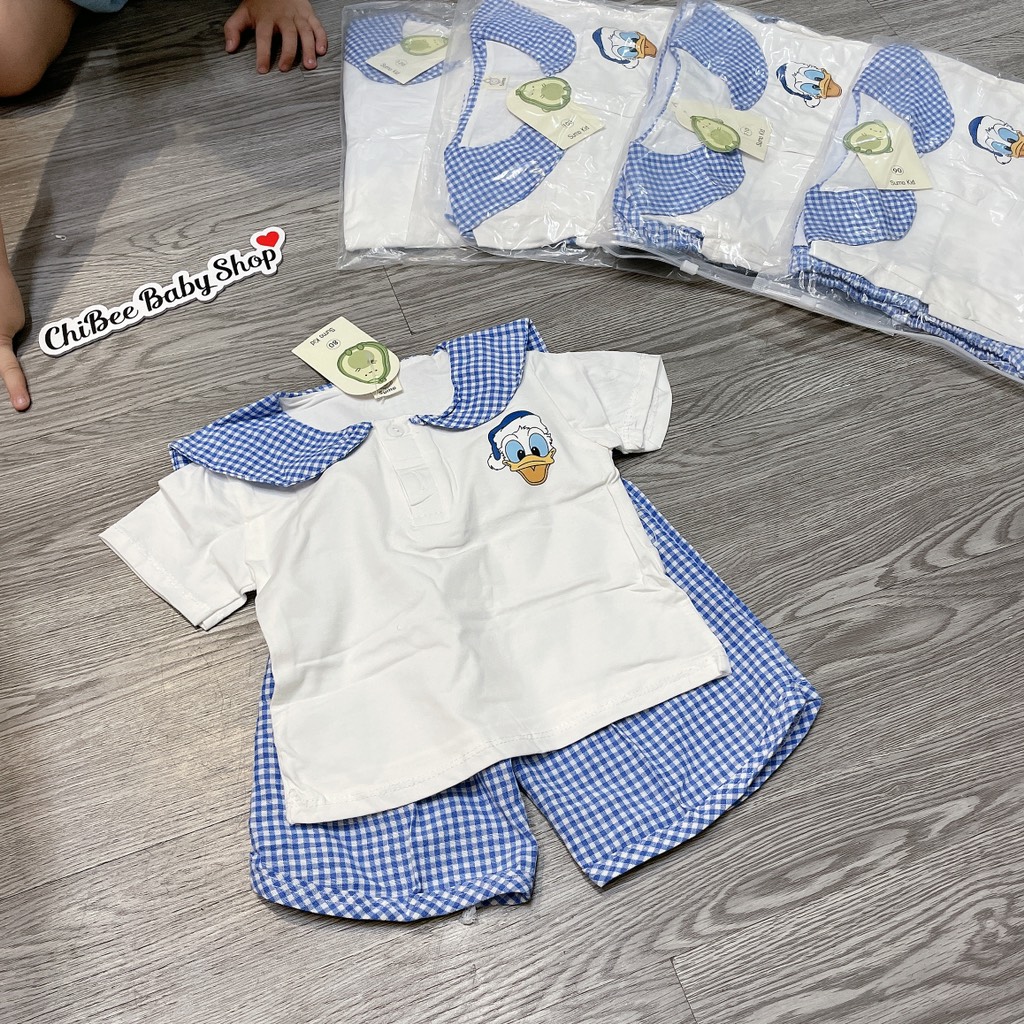G899-Bộ cộc cotton Vịt caro thuỷ thủ (08.20kg)