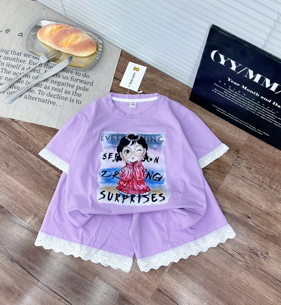 G813-Bộ bé gái pha ren (18.35kg)