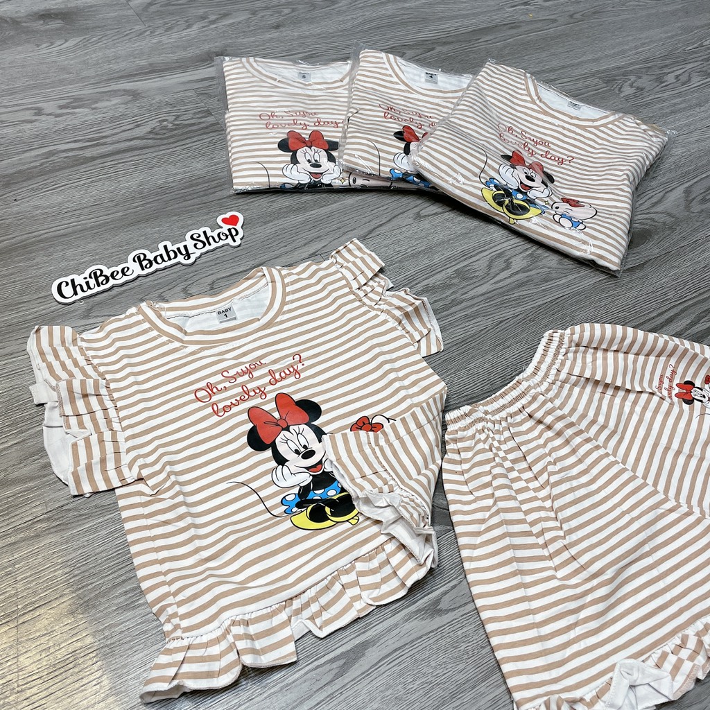 G892-Bộ cotton SN Mickey kẻ nâu (10.18kg)